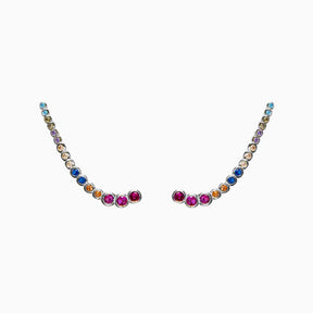 Ohrringe Klettern Ohrringe Zirkonia Multicolour Silber