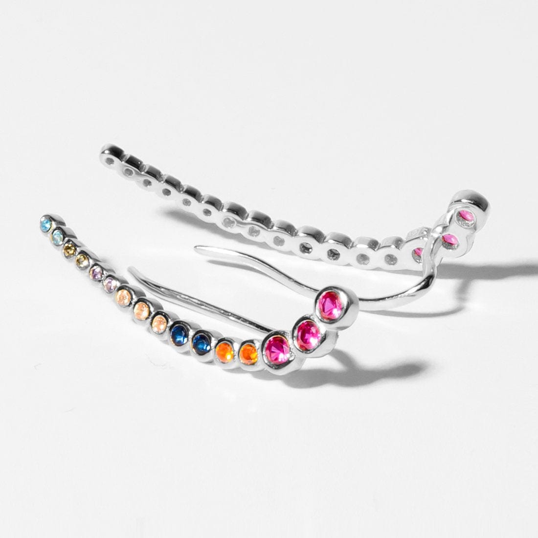 Ohrringe Klettern Ohrringe Zirkonia Multicolour Silber