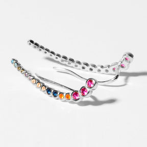 Ohrringe Klettern Ohrringe Zirkonia Multicolour Silber