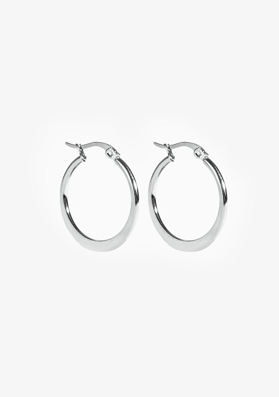 Medium Hoop Earrings Silver