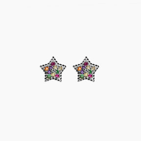 Boucles d´oreilles Star Multicolor Argent