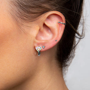 Ohrringe Herz-Ohrringe Multicolor Silber