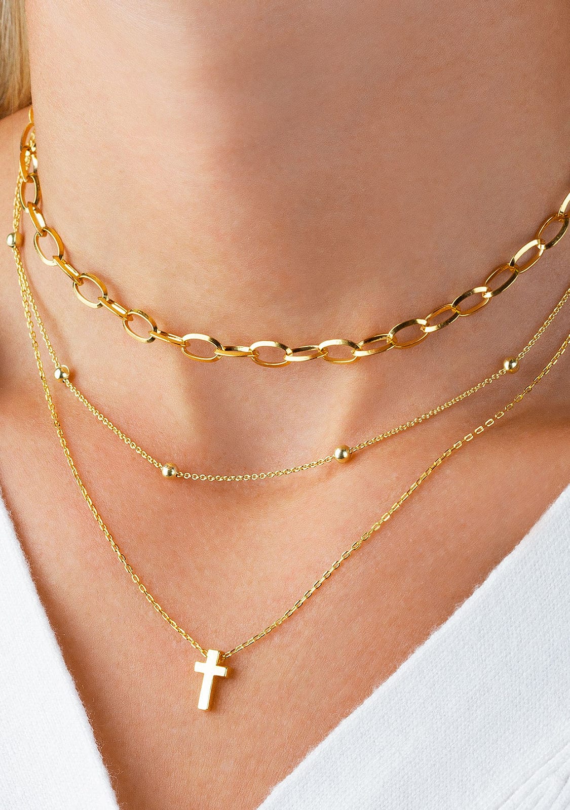 Gold-Kreuz-Halskette