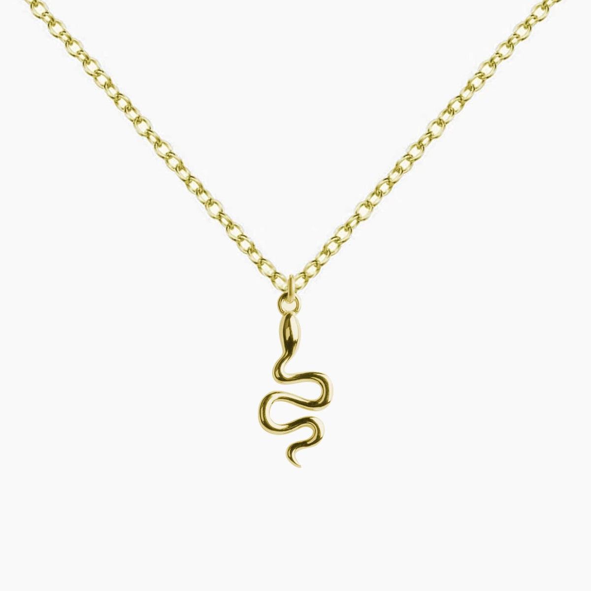 Gold store snake pendant