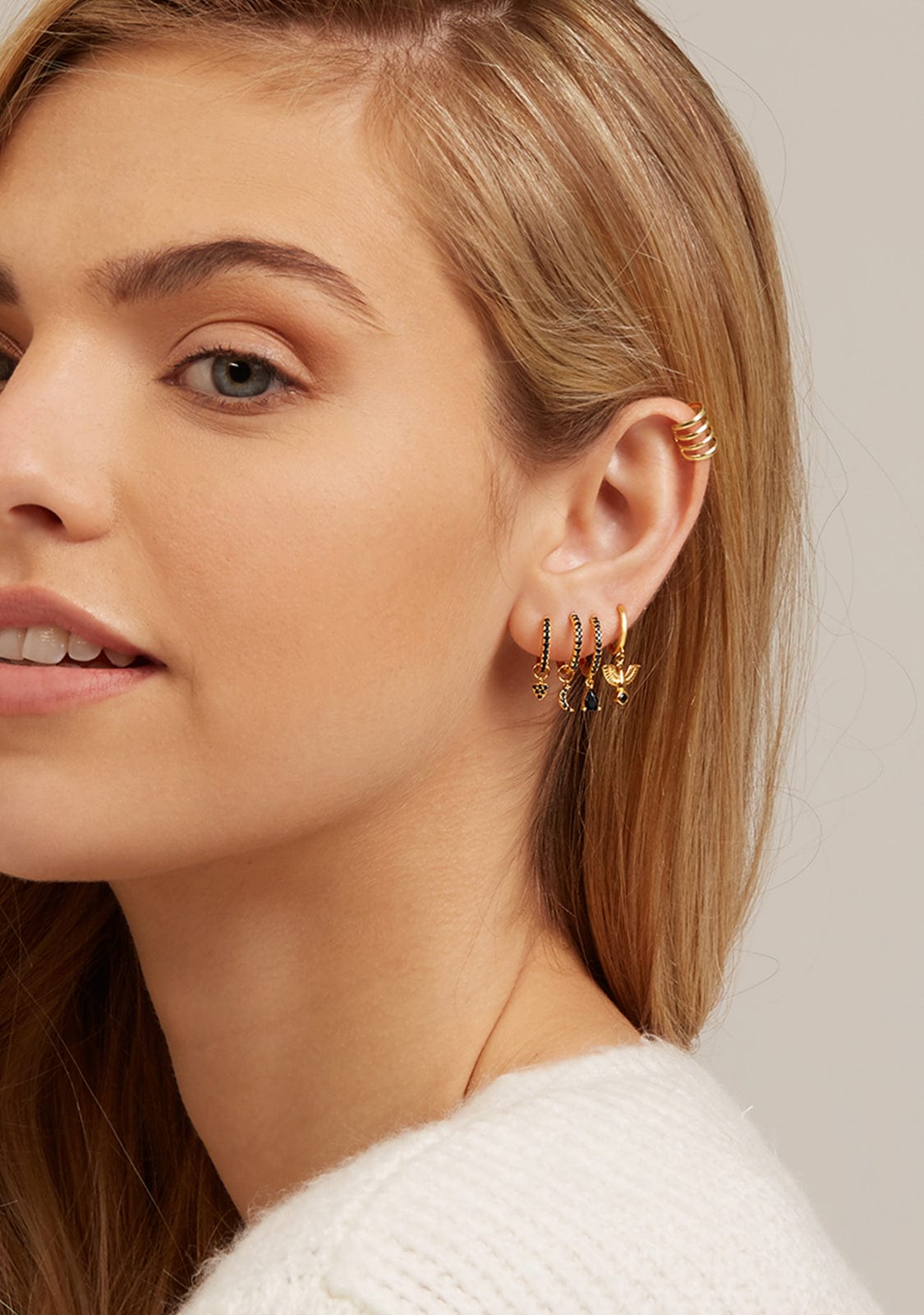 Ear Cuff Double Hoop Ouro