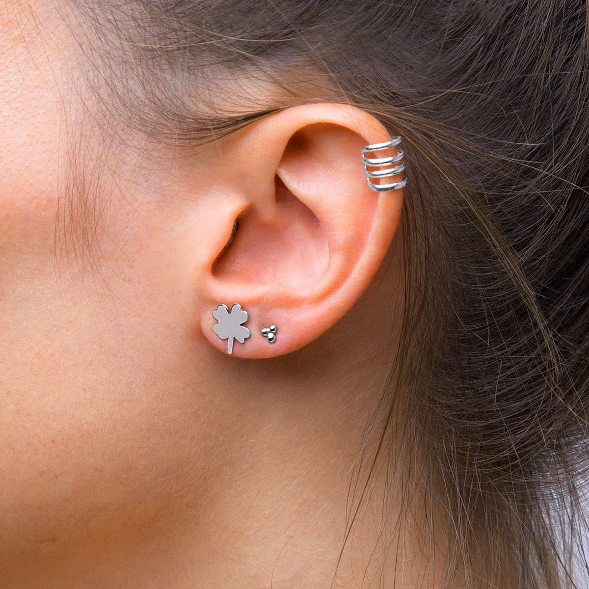 Silber Kleeblatt Piercing