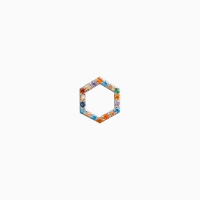 Multicolor Hexagon Silver Piercing