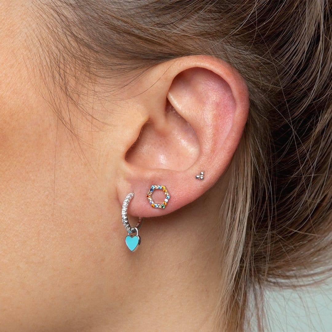 Piercing Sechseck Silber