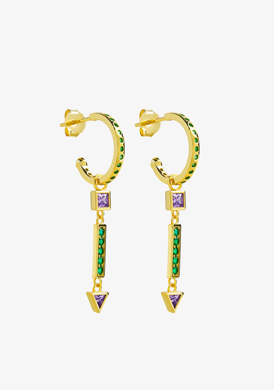 Deva Amethyst-Ohrringe Gold