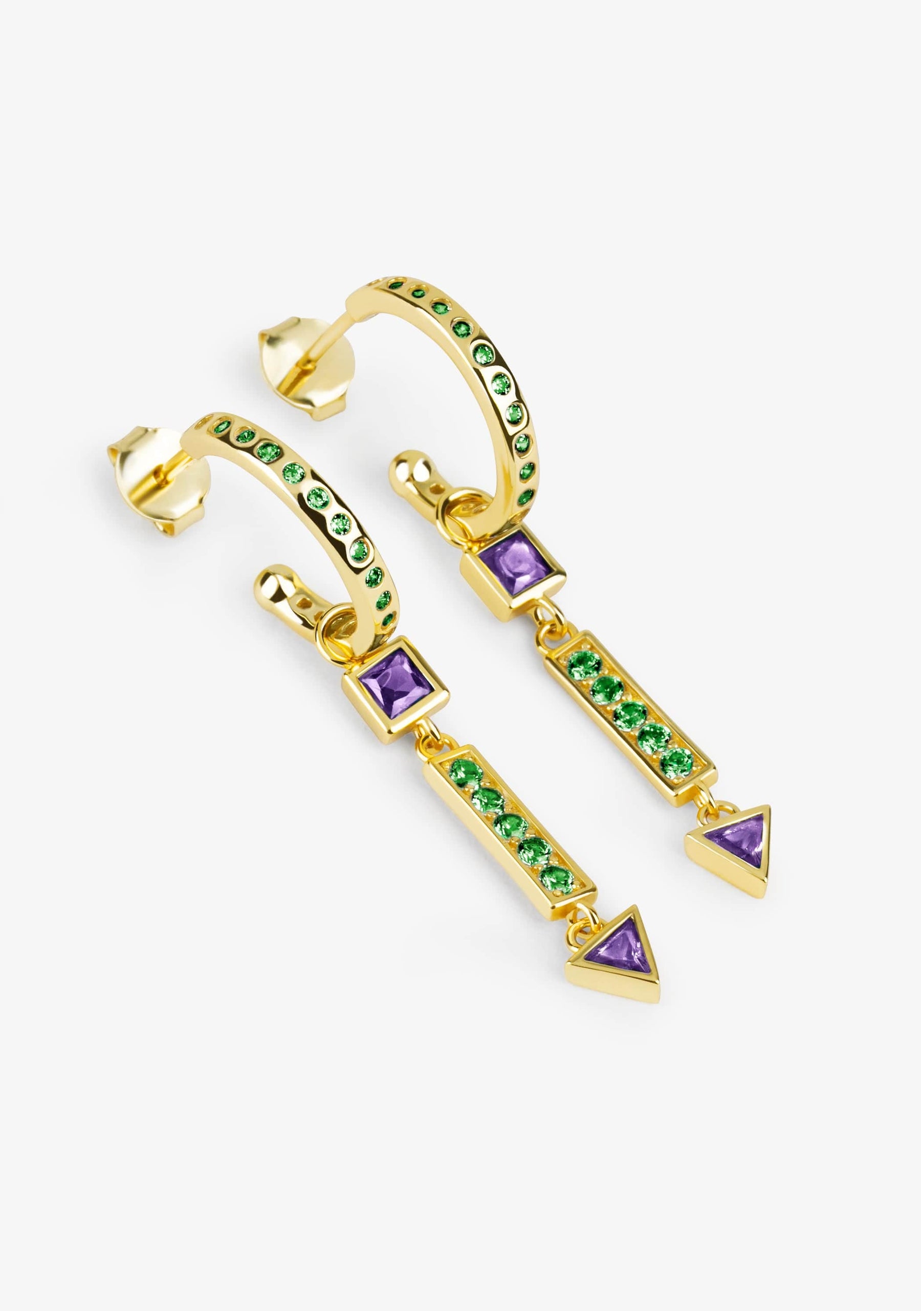 Deva Amethyst-Ohrringe Gold
