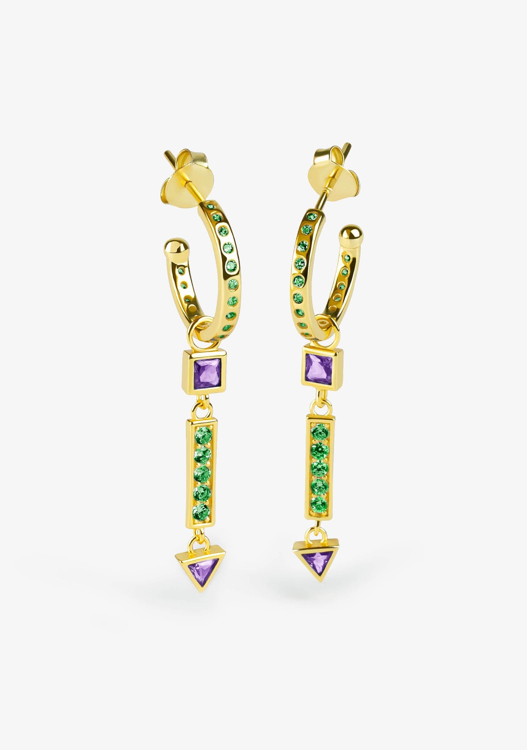 Deva Amethyst-Ohrringe Gold