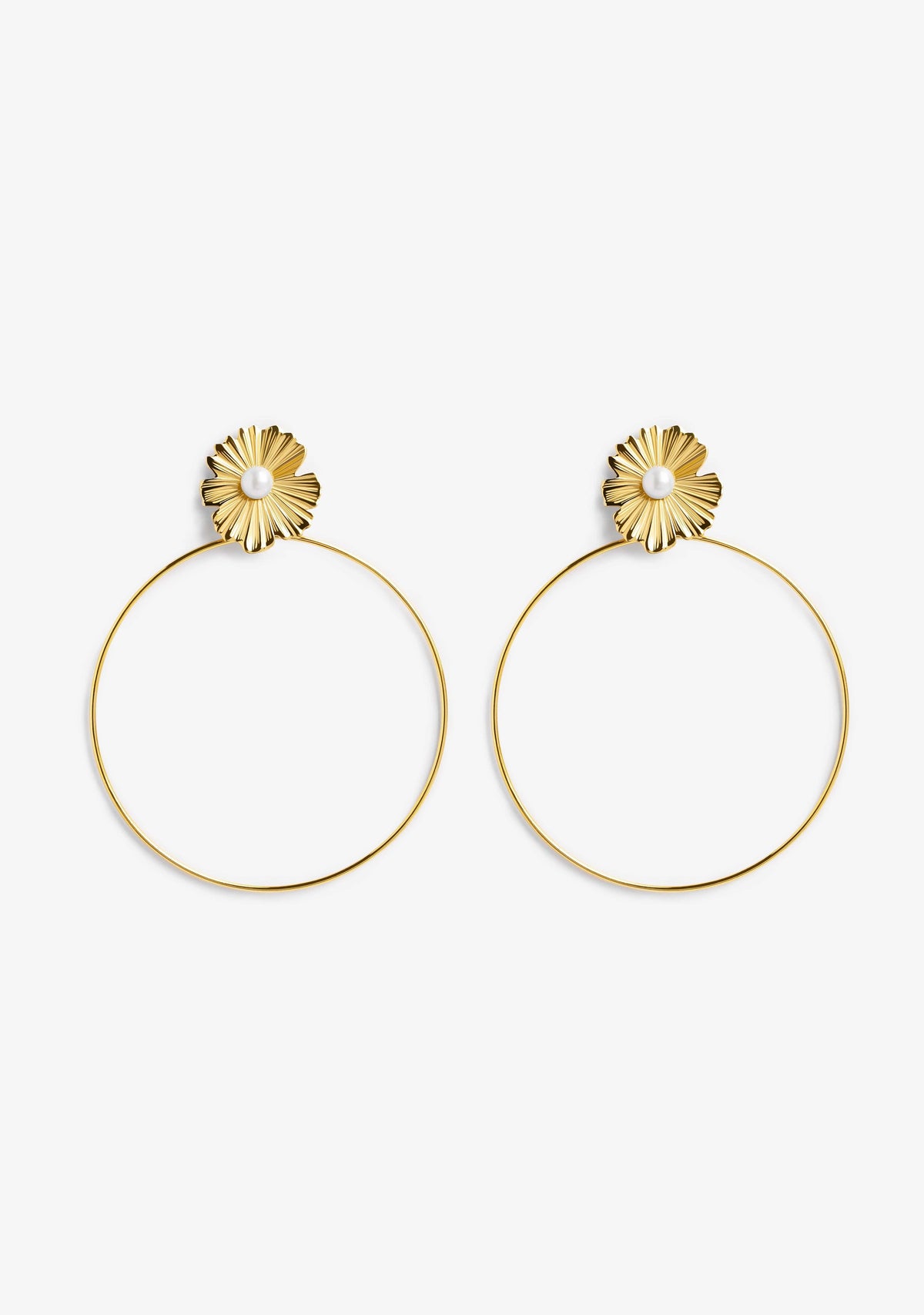 Boucles d'oreilles fleurs d'or