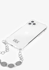 Coque pour iPhone en bois argenté