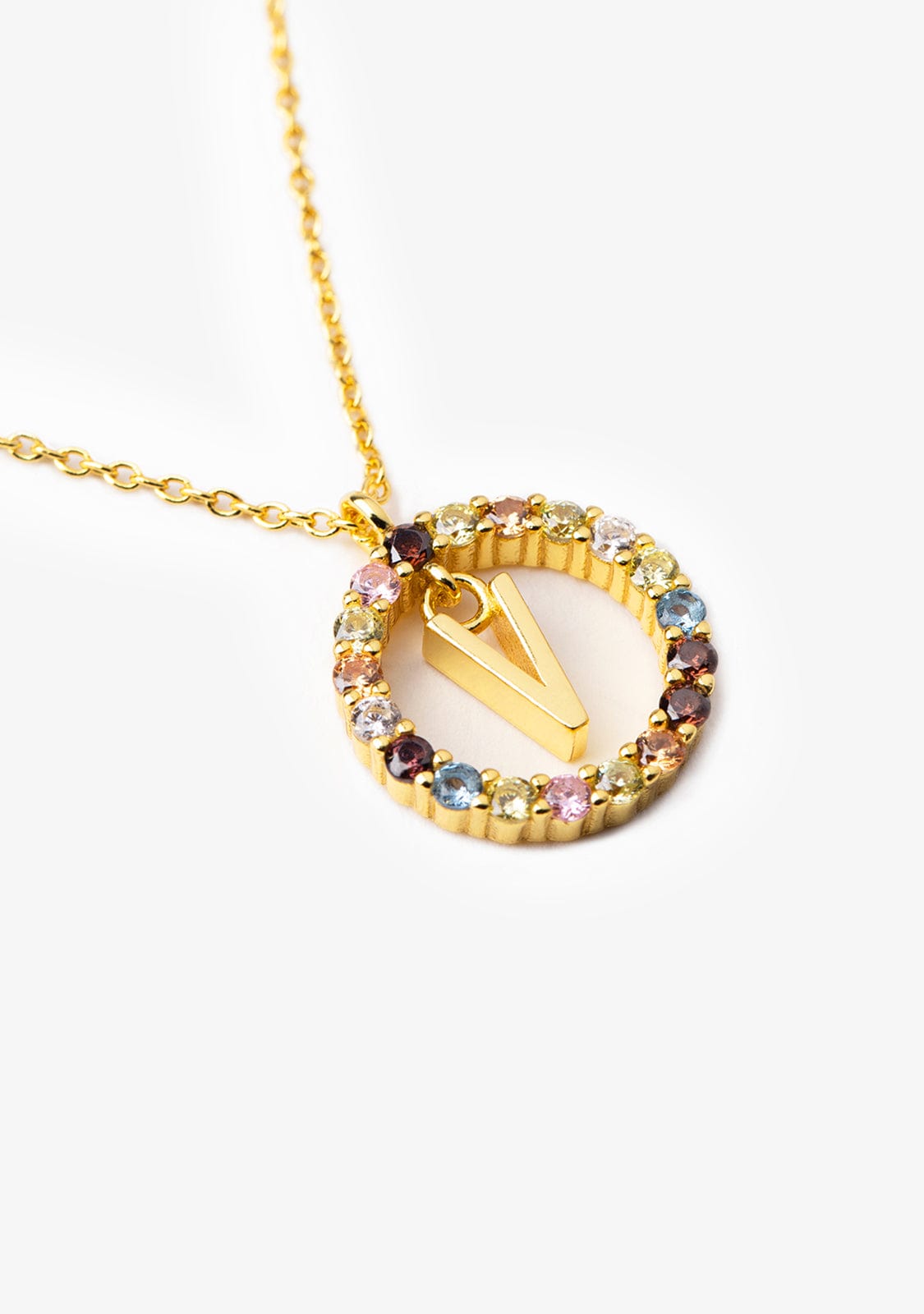 Necklace Iniziale Letter V Gold