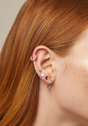 Ear Piercing Heart Silver