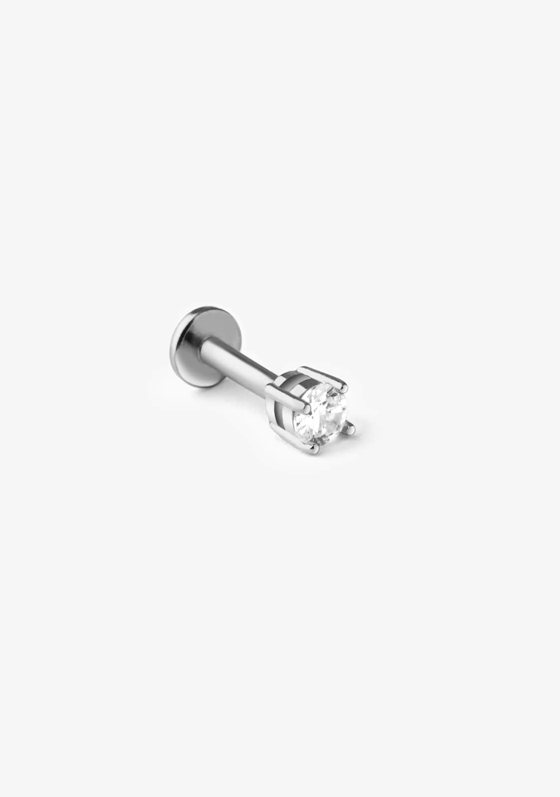 Piercing Cierre Plano Plata de Ley 925 Stylish