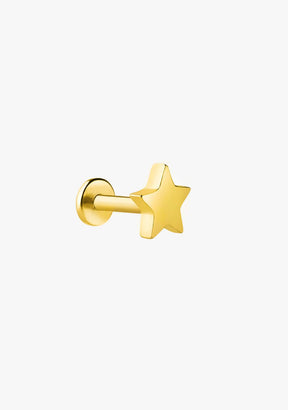 Piercing Cierre Plano Baño Oro 18K Estrella