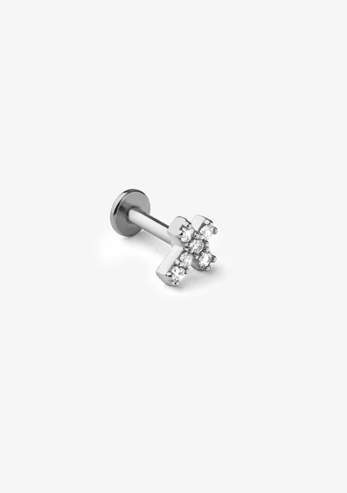 Ear Piercing Cross Silver