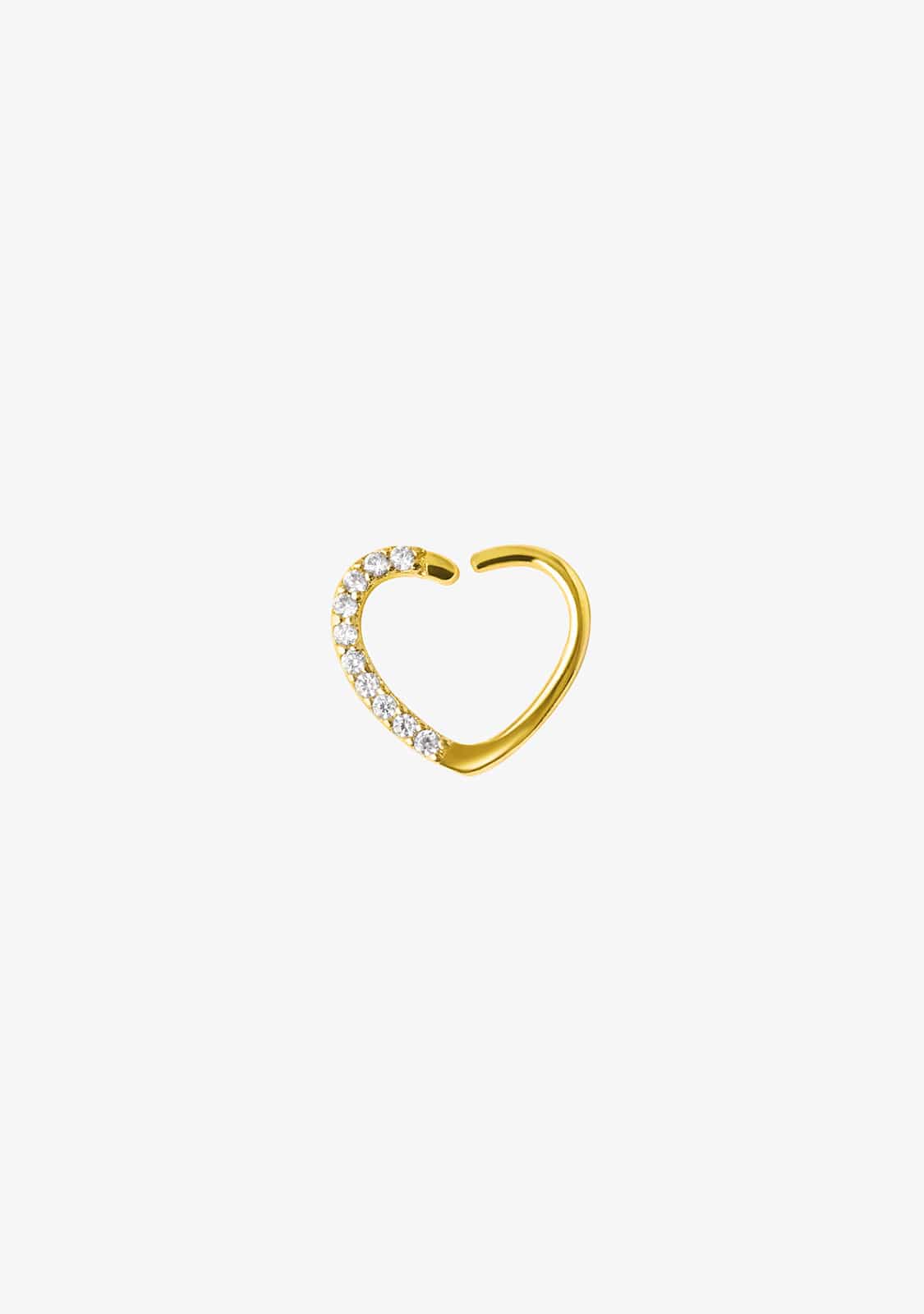 Piercing Aro Tragus Corazón Baño Oro 18K