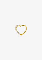 Ear Hoop Piercing Heart Gold