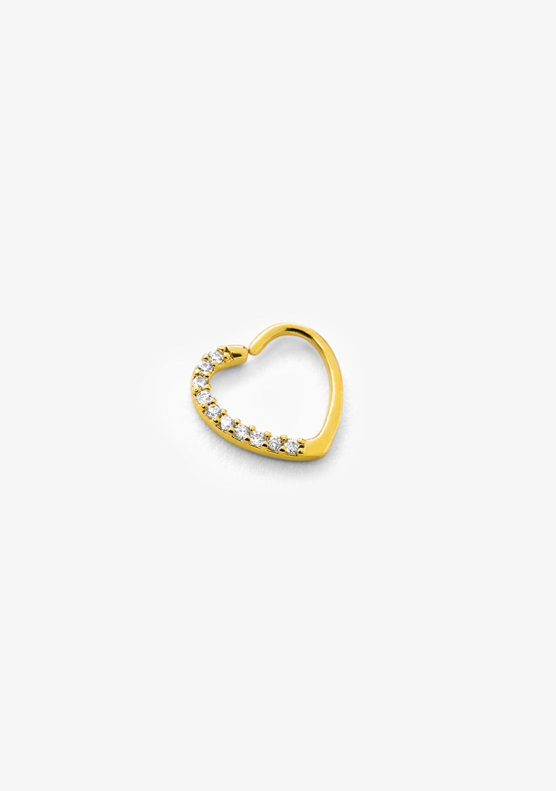 Ear Hoop Piercing Heart Gold