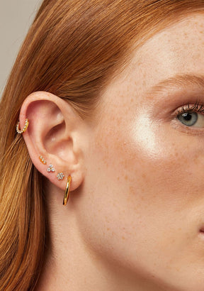 Ear Hoop Piercing Zirconias Gold