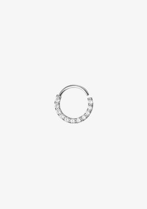 Ear Hoop Piercing Zirconias Silver