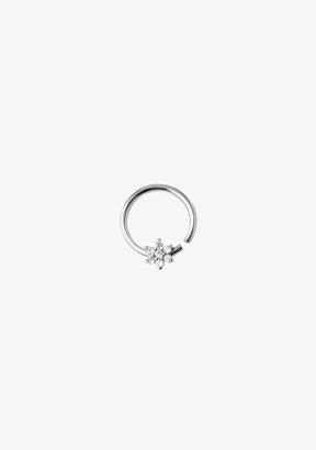 Ear Hoop Piercing Star Silver