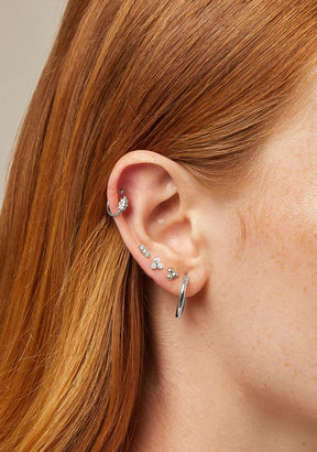Ear Hoop Piercing Star Silver