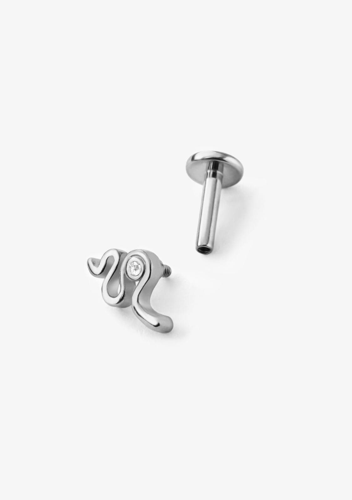 Piercing Cierre Plano Plata de Ley 925 Snake