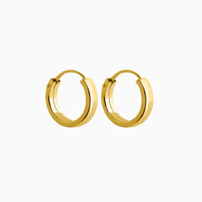 Mini Shallow Hoop Earrings Gold