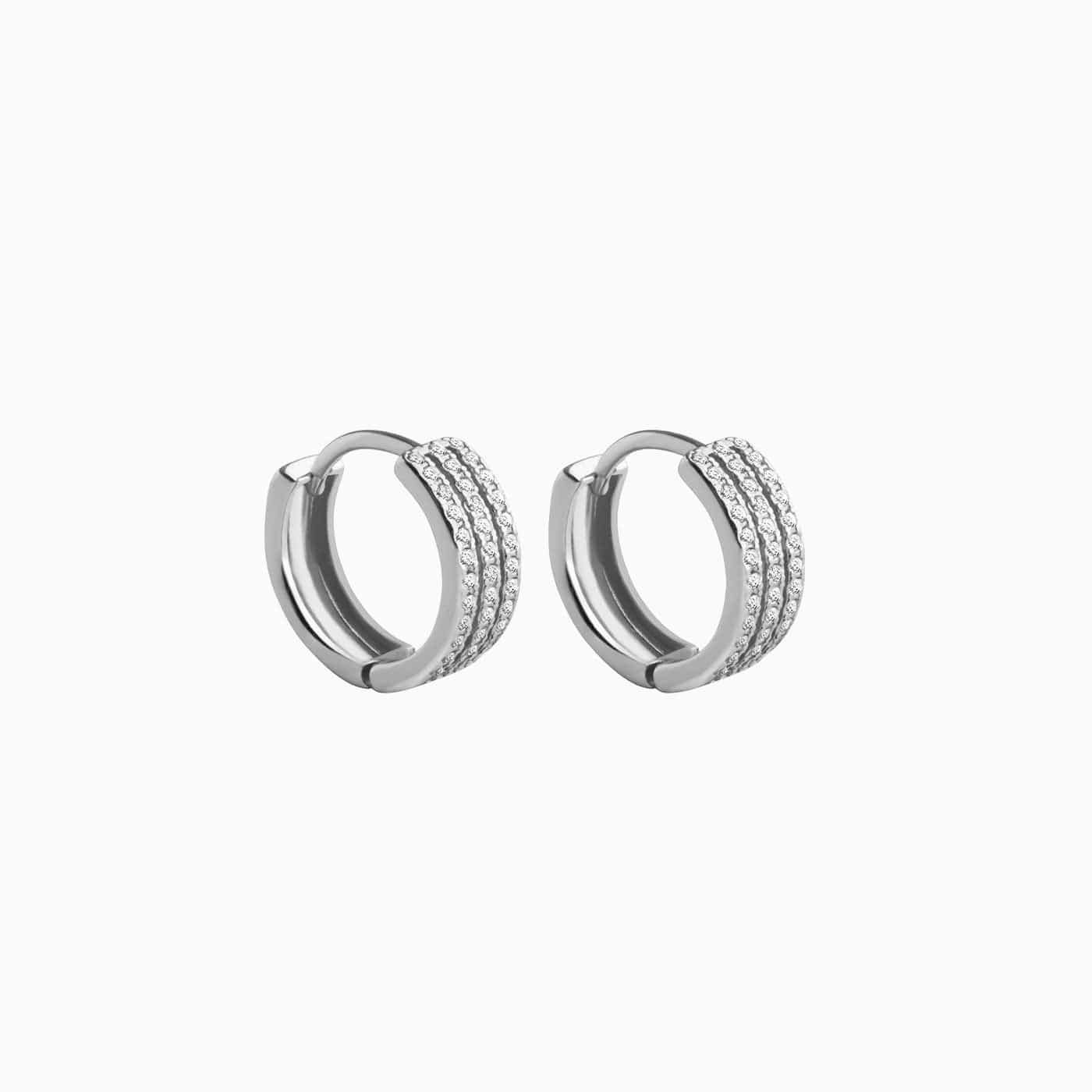 Earrings Treble Hoop Silver