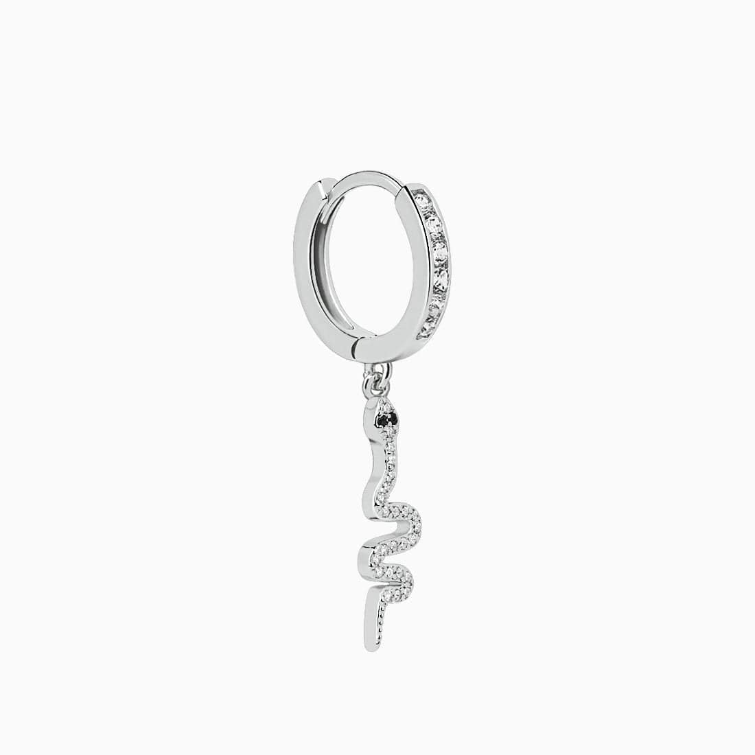 Snake Zirconias Hoop Piercing Silver