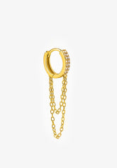 Piercing Aro Baño Oro 18K Con Circonitas Blancas Muse
