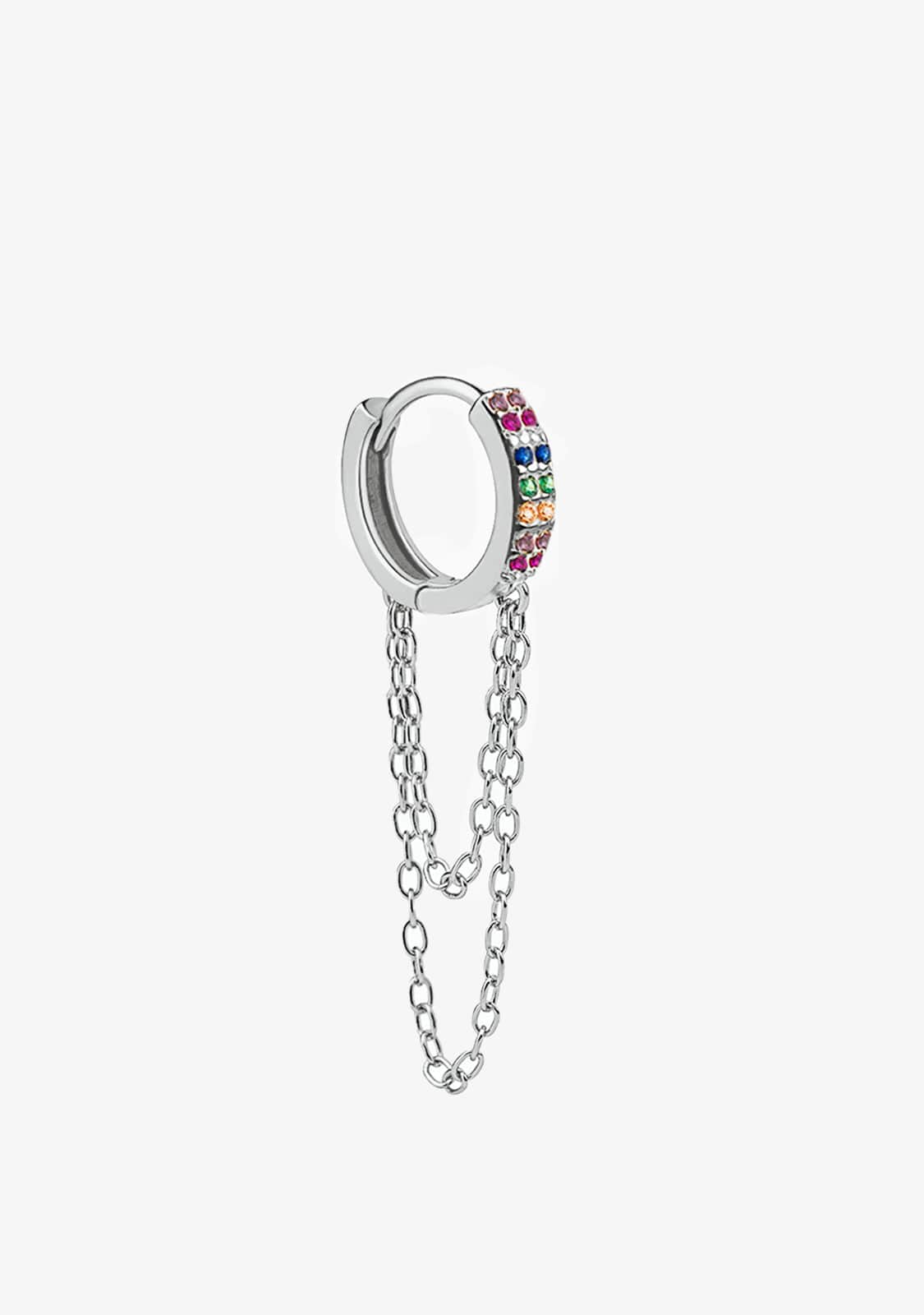 Multicolor Muse Hoop Piercing Silver