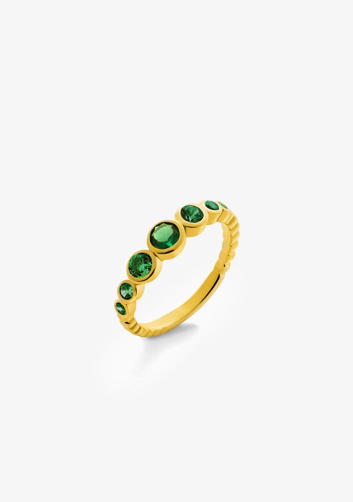 Ring Crystal Emerald Gold