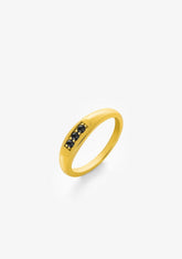 Anillo Baño Oro 18K con Circonitas Novelty