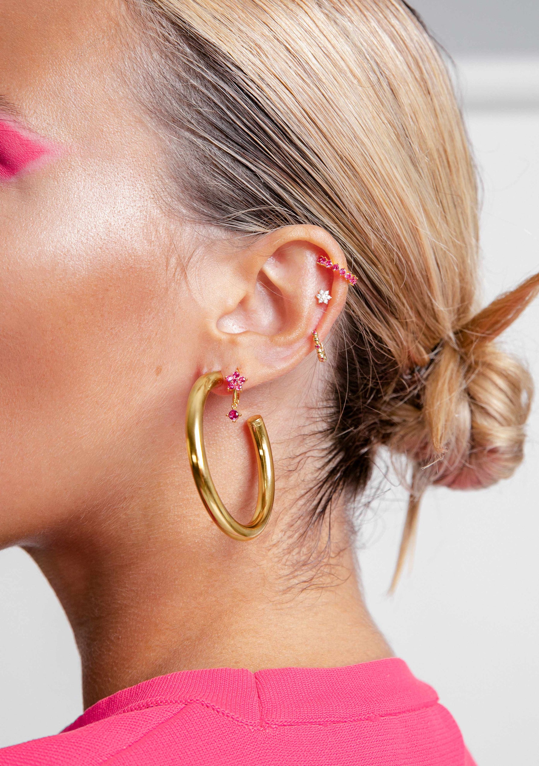 Piercing Fiore Ruby Gold