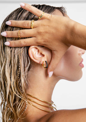 Anillo Baño Oro 18K con Circonitas Novelty