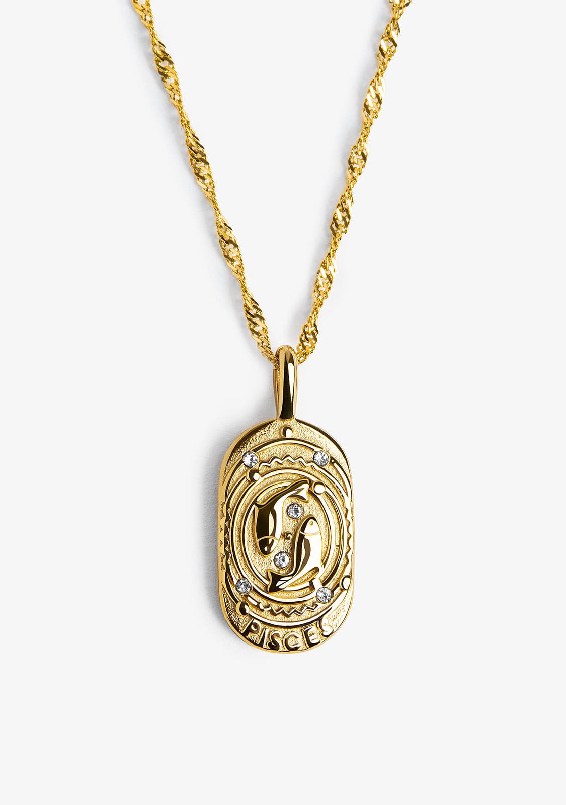 Collana Zodiaco Pesci in acciaio e oro