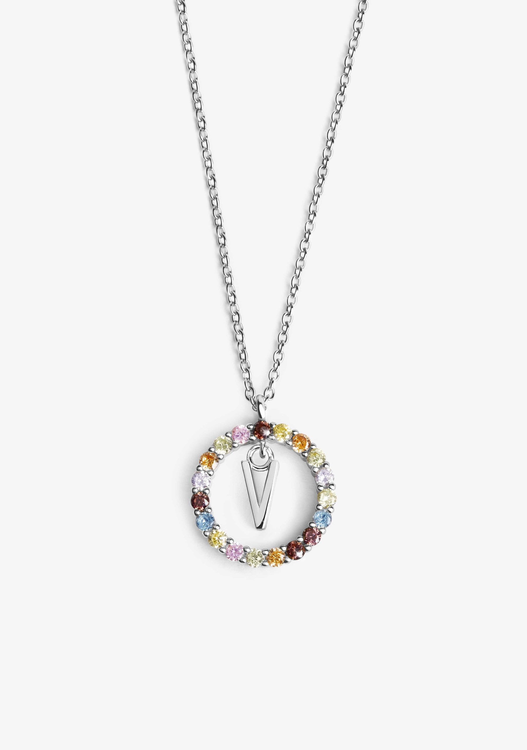 Necklace Iniziale Letter V Silver