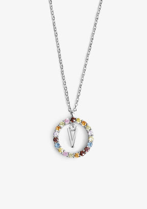 Necklace Iniziale Letter V Silver