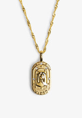 Collier du zodiaque Vierge en acier et or