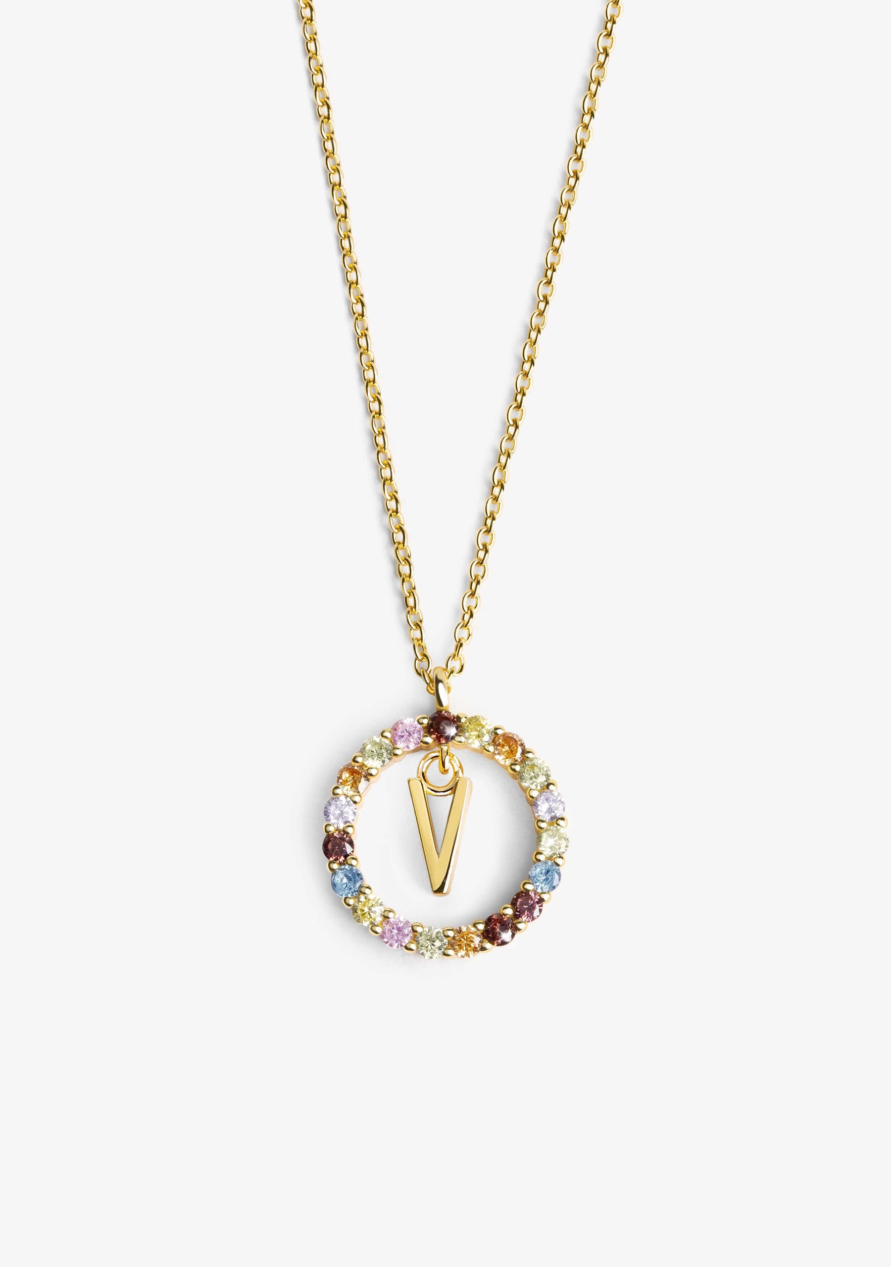 Necklace Iniziale Letter V Gold