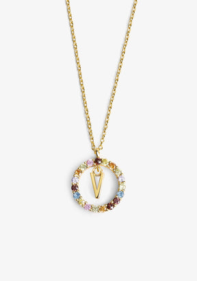 Necklace Iniziale Letter V Gold